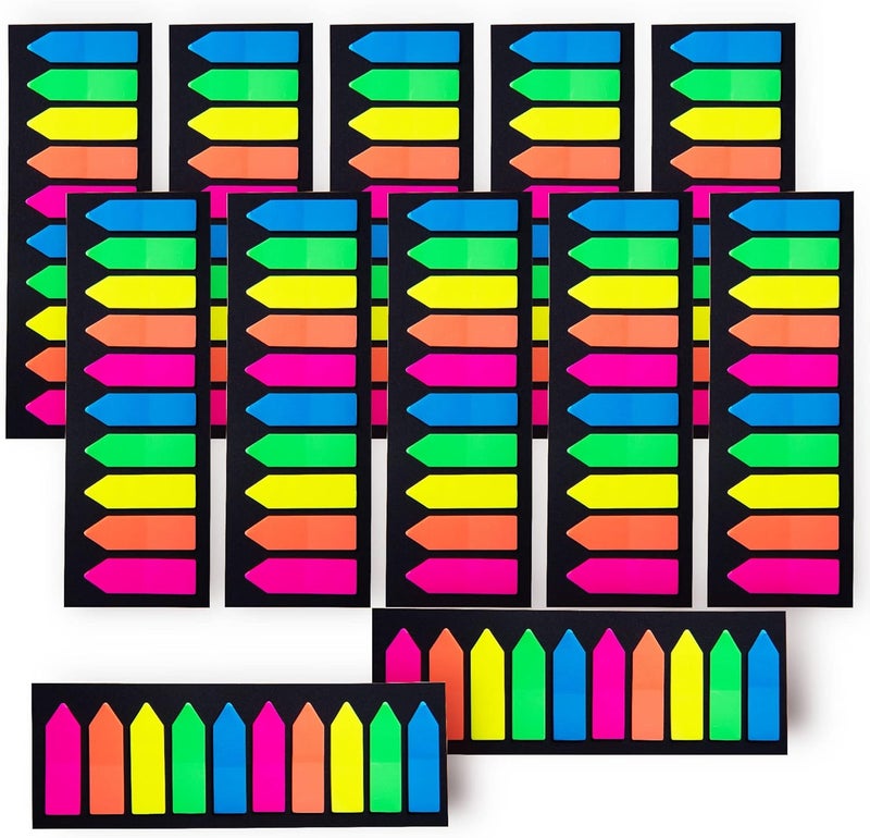 Ericter Store 2400 Pcs Sticky Tabs Page Markers Sticky Index Tabs, Arrow Flag Tabs - 10 Primary Color Tabs Page Flag Markers Bookmarks - Image 1
